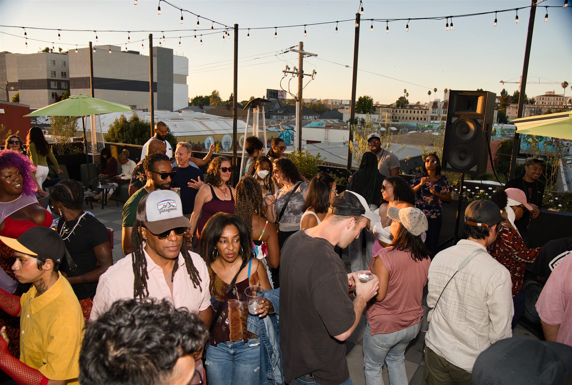 The Love and Beats community on the rooftop